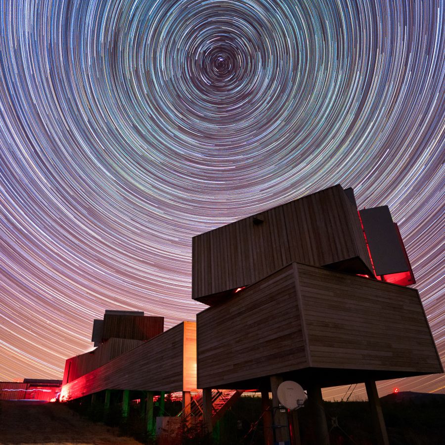 Star trails above Kielder Observatory